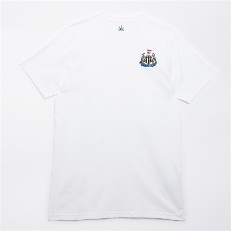 Castore Mens NUFC Newcastle United Core Cotton T-Shirt Brilliant White