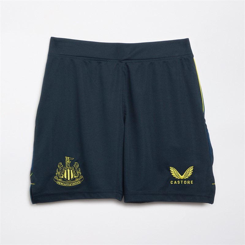 Castore Womens NUFC Newcastle United Third 23/24 Shorts Carbon/Blazing Yellow