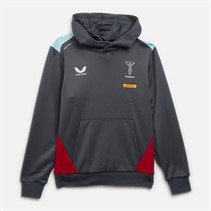 Castore Junior Harlequins FC Hoodie Ebony/Jester Red/Sky Blue