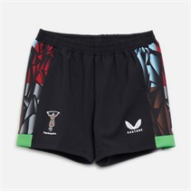 Castore Junior Harlequins FC 23/24 Third Rugby Shorts Caviar/Classic Green