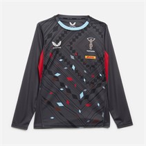 Castore Womens Harlequins FC Long Sleeve Training Top Ebony/Jester Red/Sky Blue