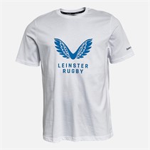 Castore Mens Leinster Rugby Cotton Logo T-Shirt Brilliant White