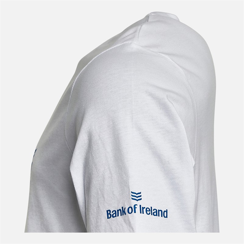 Castore Mens Leinster Rugby Cotton Logo T-Shirt Brilliant White