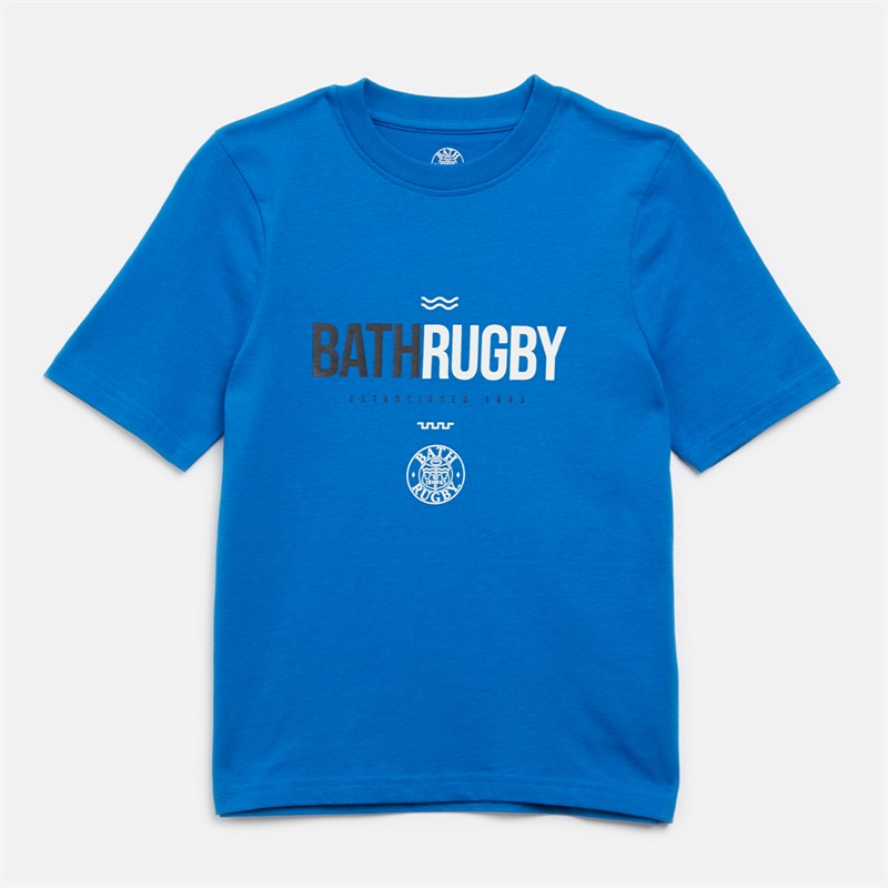 Castore Junior Bath Rugby Graphic T-Shirt Lapis Blue