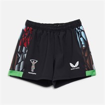 Castore Womens Harlequins FC 23/24 Pro Third Rugby Shorts Caviar/Classic Green