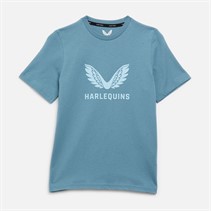 Castore Junior Harlequins FC Cotton Logo T-Shirt Bluestone