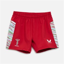 Castore Junior Harlequins FC 23/24 Away Rugby Shorts Jester Red/Brilliant White