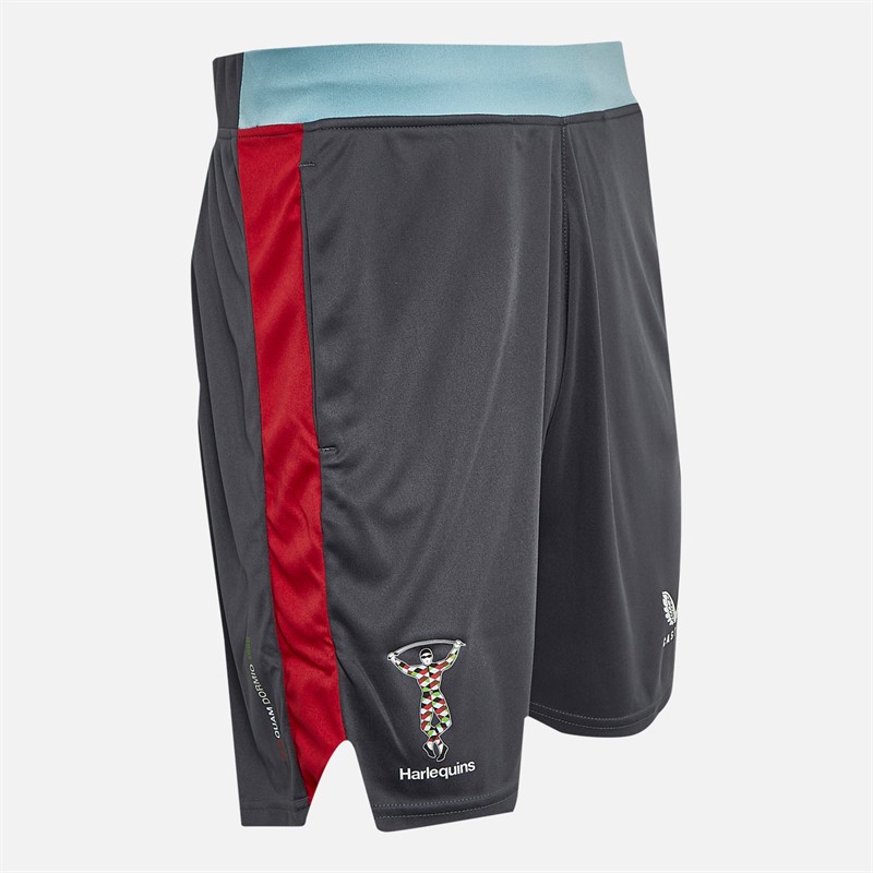 Castore Mens Harlequins FC Gym Shorts Ebony/Jester Red/Sky Blue