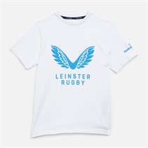 Castore Junior Leinster Rugby Cotton Logo T-Shirt Brilliant White