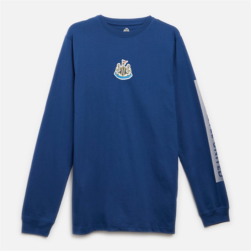 Castore Mens NUFC Newcastle United Contemporary Long Sleeve T-Shirt Navy Peony
