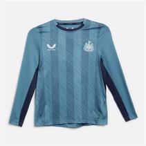 Castore Junior NUFC Newcastle United Players Training Long Sleeve T-Shirt Bluestone/Peacoat