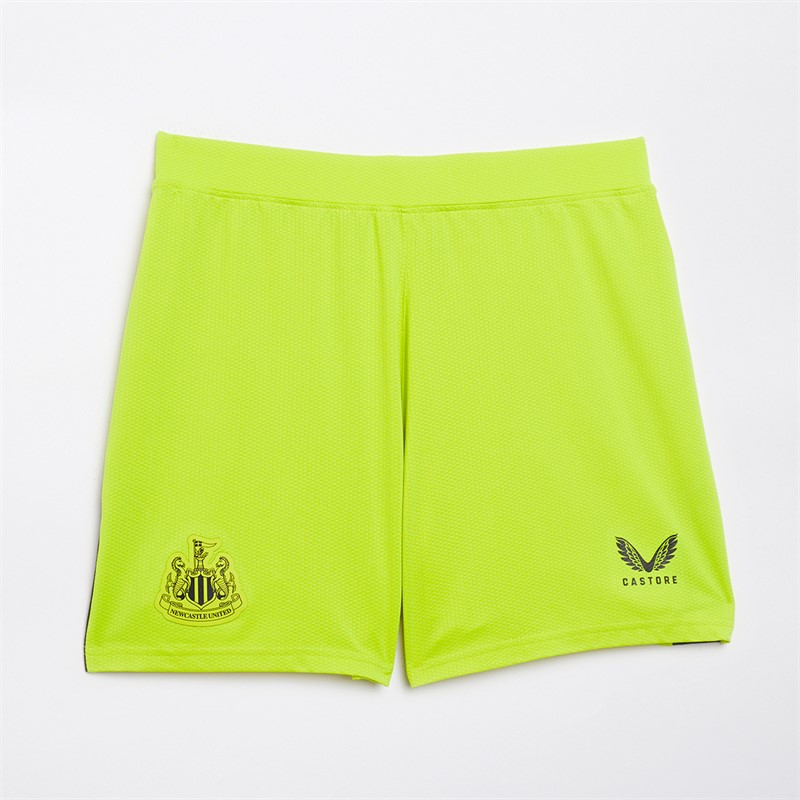 Castore Womens NUFC Newcastle United Pro Home Goal Keeper Shorts Acid Lime/Caviar