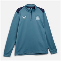 Castore Mens NUFC Newcastle United Players Brush Back 1/4 Zip Midlayer Top Bluestone/Peacoat