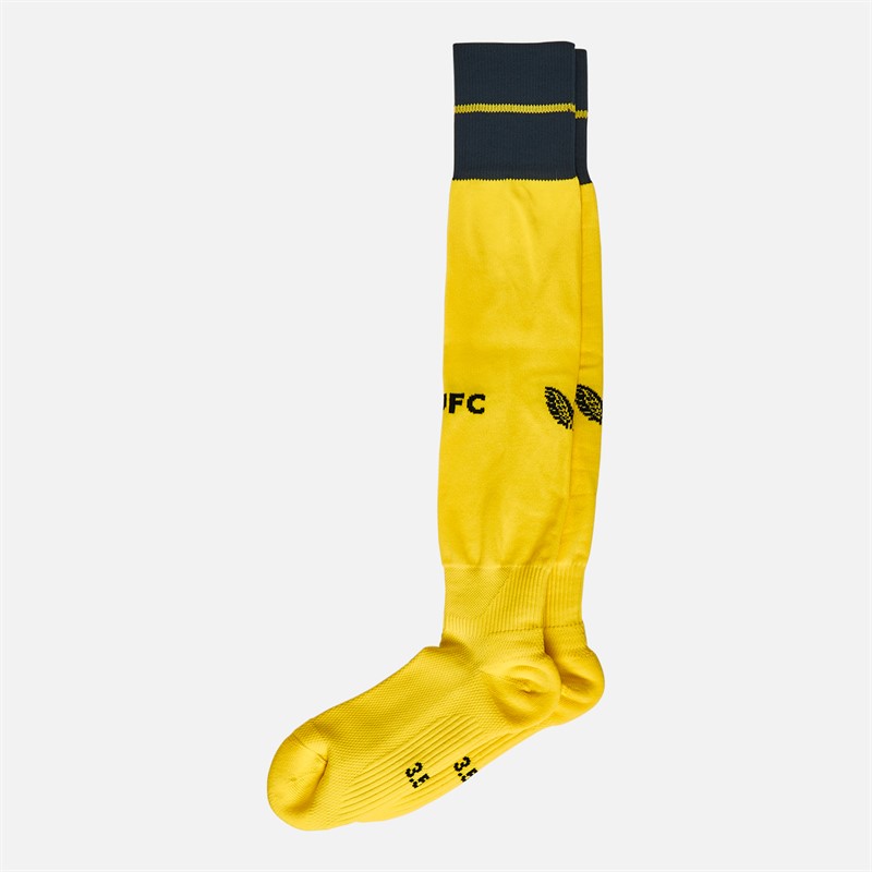Castore Junior NUFC Newcastle United Third Alternate Socks Brilliant White/Carbon/Blazing Yellow