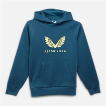 Castore Junior AVFC Aston Villa Players Travel Logo Hoodie Deep Dive