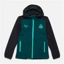 Castore Junior NUFC Newcastle United Players Hooded Travel Jacket Ponderosa Pine/Caviar