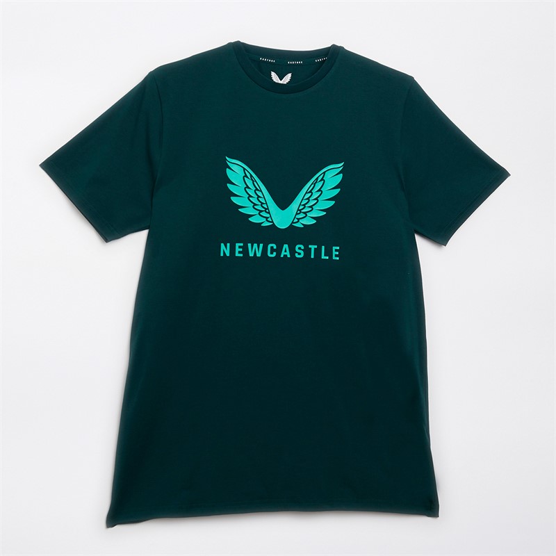 Castore Mens NUFC Newcastle United Players Travel Logo T-Shirt Ponderosa Pine