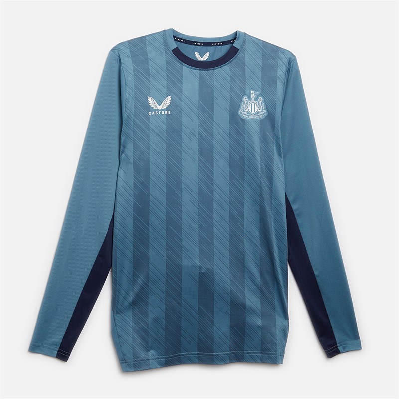 Castore Mens NUFC Newcastle United Players Training Long Sleeve T-Shirt Bluestone/Peacoat