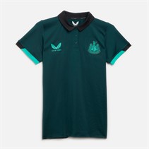Castore Womens NUFC Newcastle United Players Travel Polo Ponderosa Pine/Caviar