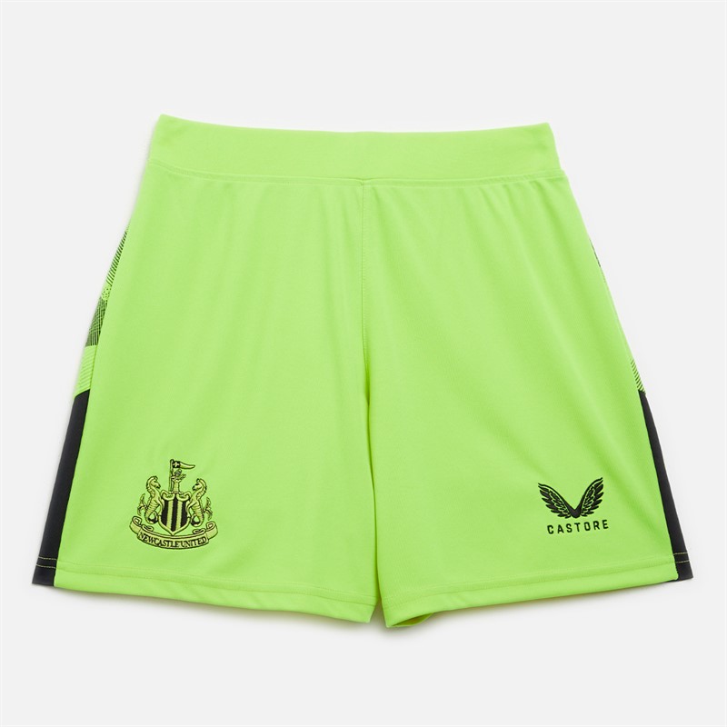 Castore Womens NUFC Newcastle United Home Goalkeeper Shorts Acid Lime/Caviar