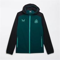 Castore Mens NUFC Newcastle United Players Hooded Travel Jacket Ponderosa Pine/Caviar