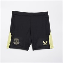 Castore Junior EFC Everton Pro Players Training Shorts Zip Pockets Caviar/Elfin Yellow