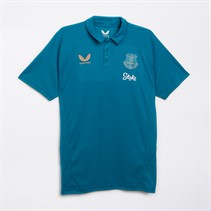 Castore Mens EFC Everton Pro Players Presentation Polo Ocean Depths