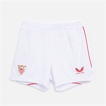 Castore Junior SFC Sevilla FC 23 / 24 Fussball Base Heim Shorts Brilliant Weiss