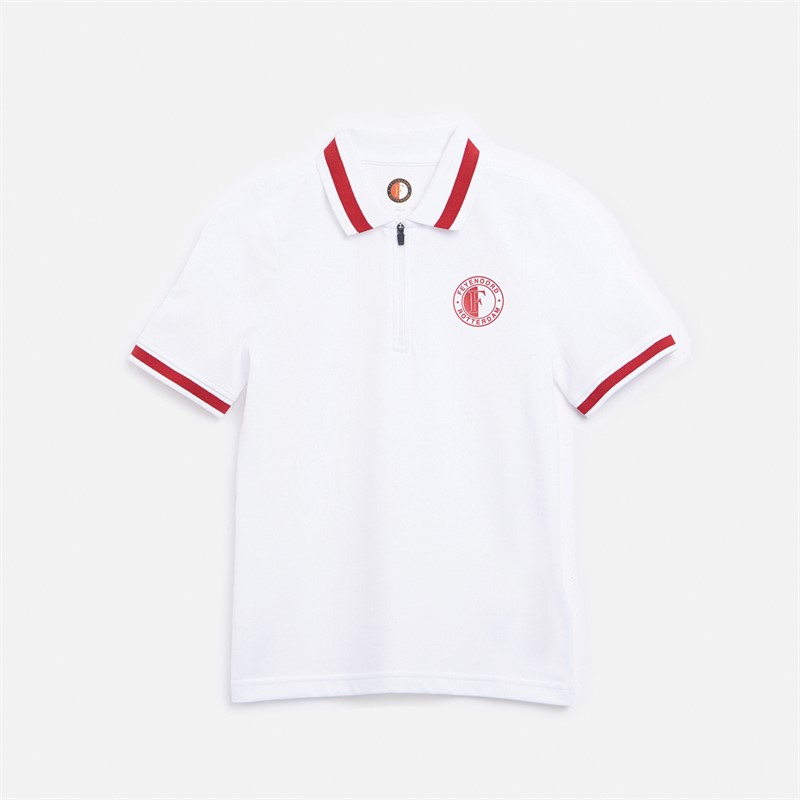 Castore Junior FR Feyenoord Classic Polo Briljant Wit - Maat 8-9Y