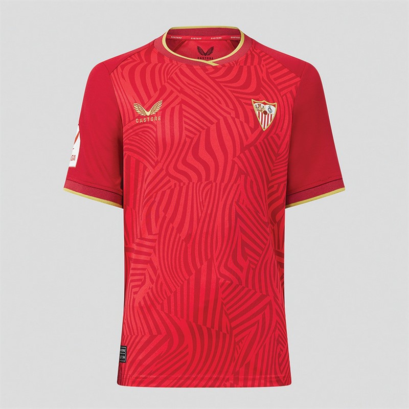Castore Junior SFC Sevilla FC 23/24 Udebanetrøje True Red / Chili Red