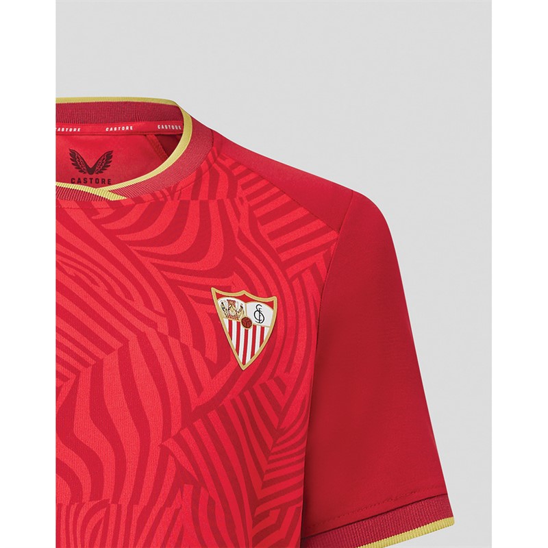 Castore Junior SFC Sevilla FC 23/24 Udebanetrøje True Red / Chili Red