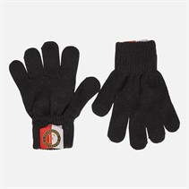 Castore Kinder FR Feyenoord Gewebtes Etikett Handschuhe Schwarz