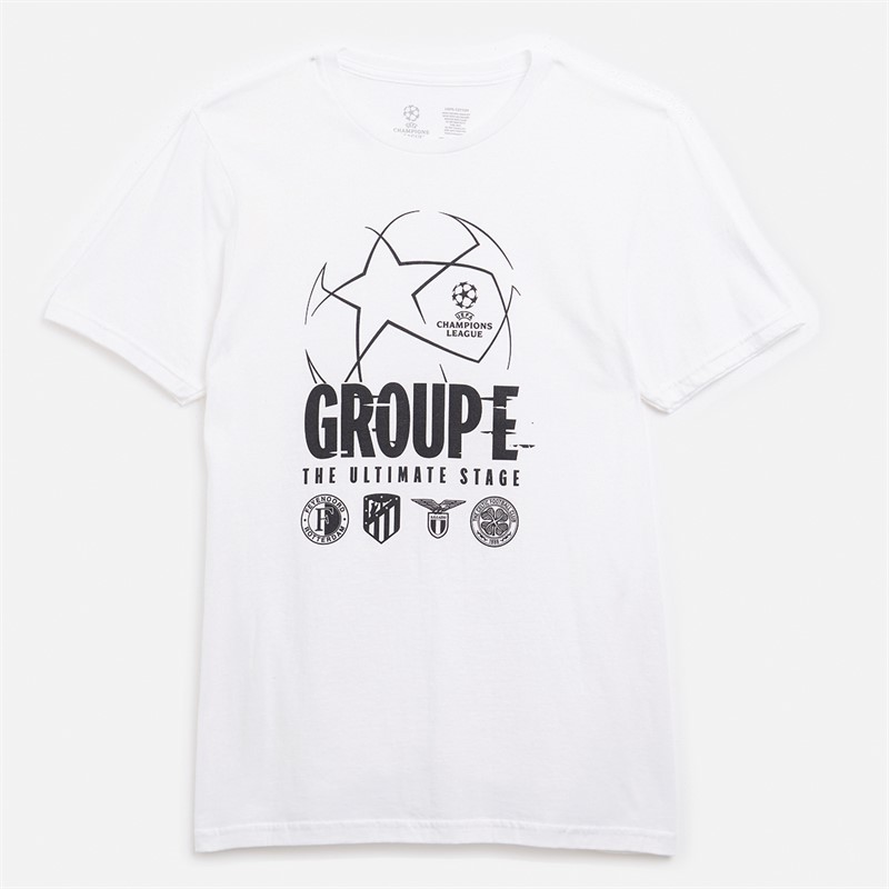 Castore FR Feyenoord Bedrukte Groep UCL Wedstrijd Design T-Shirt Wit - Maat XL
