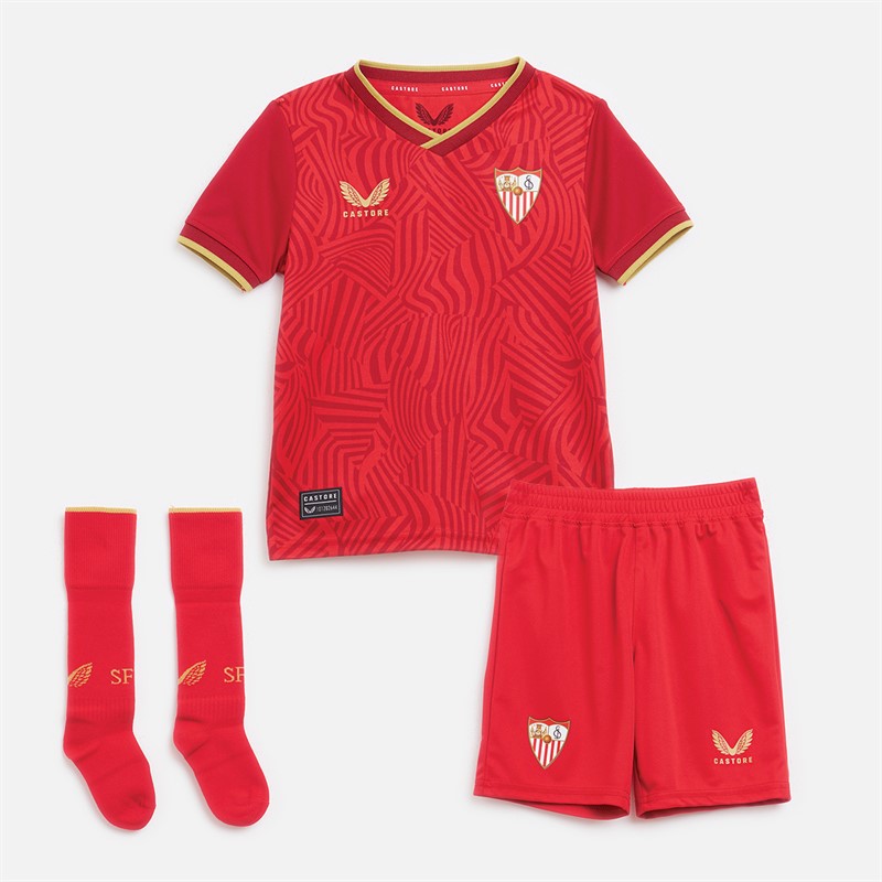 Castore Baby Kinderen SFC Sevilla 23/24 Uit Tenue True Red/Chili Red - Maat 5-6Y
