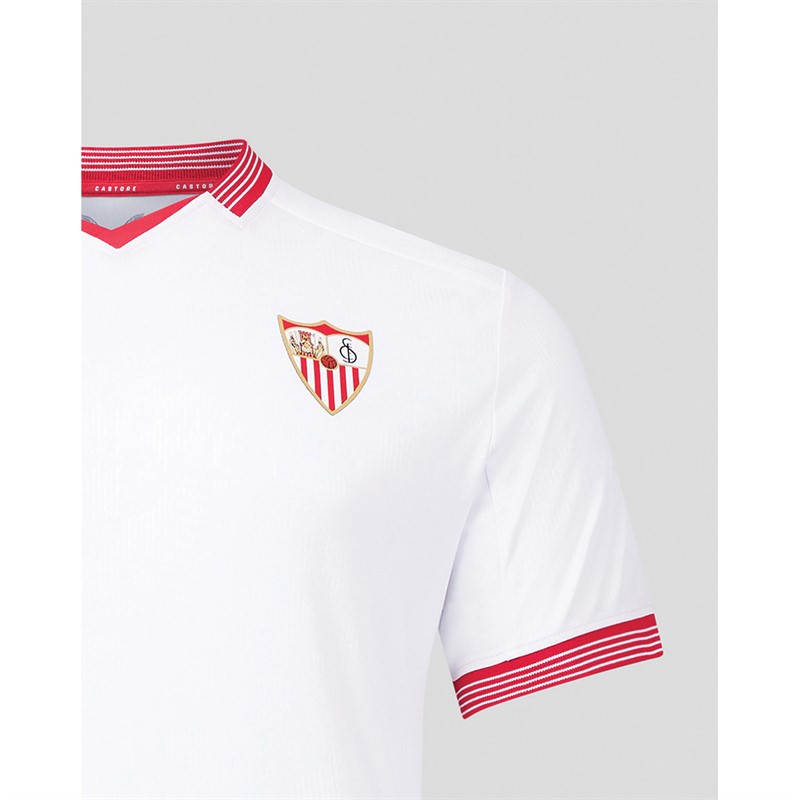Castore Junior SFC Sevilla FC 23 / 24 Futbol Base Hjemme Trøje Brilliant Hvid