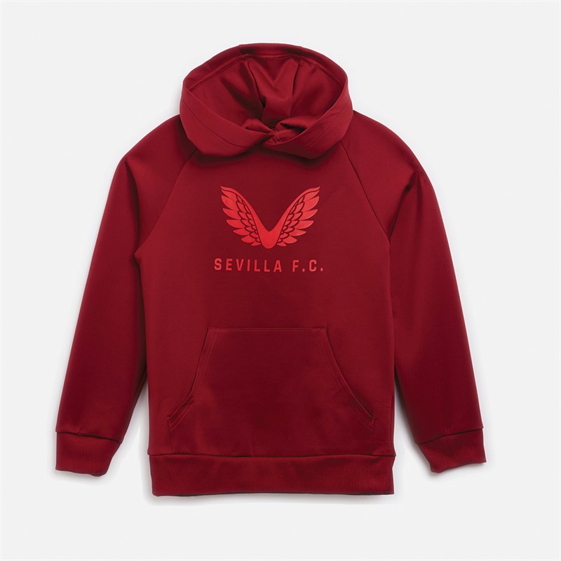 Castore Junior SFC Sevilla FC Rejse Logo Hættetrøje Biking Rød