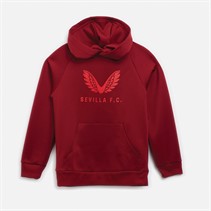 Castore bluza z kapturem dla dziecka SFC Sevilla FC Travel z logo kolor rowerowa czerwień