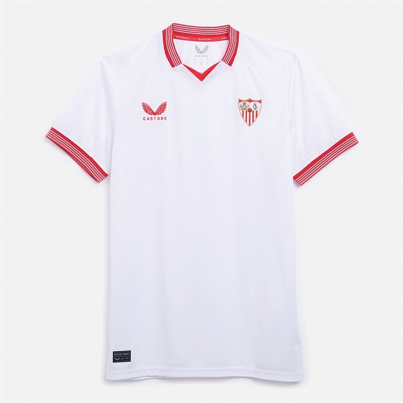 Castore Heren SFC Sevilla FC 23 / 24 Voetbal Basis Thuisshirt Briljant Wit