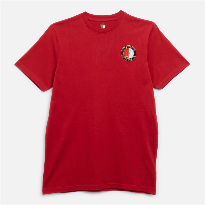 Castore Heren FR Feyenoord Core Katoenen T-Shirt Savvy Rood - Maat 3XL