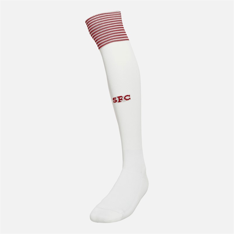 Castore SFC Sevilla FC 23 / 24 Uit Alternatieve Sokken Brilliant wit / True Red