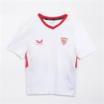 Castore Junior SFC Sevilla FC Heim Spieltag Trikot Brilliant Weiss / True Rot