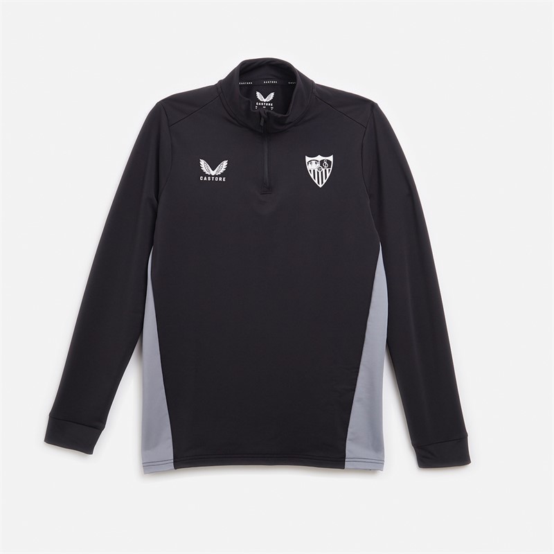 Castore Heren SFC Sevilla FC Coaches 1 / 4 Zip Top Caviar / Tradewinds - Maat L