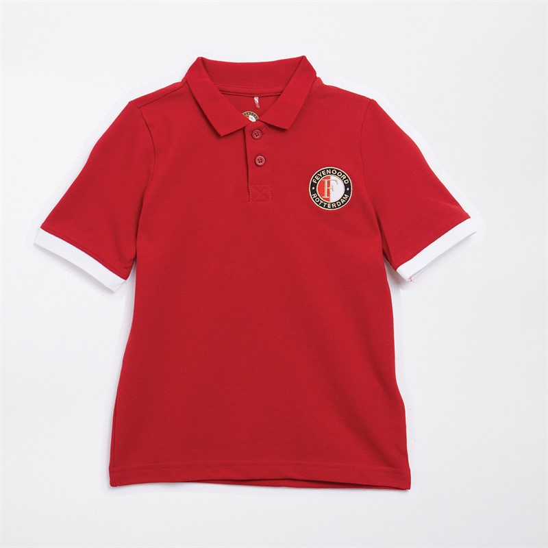 Castore Junior FR Feyenoord Heritage Pique Polo Savvy Rood - Maat 12-13Y