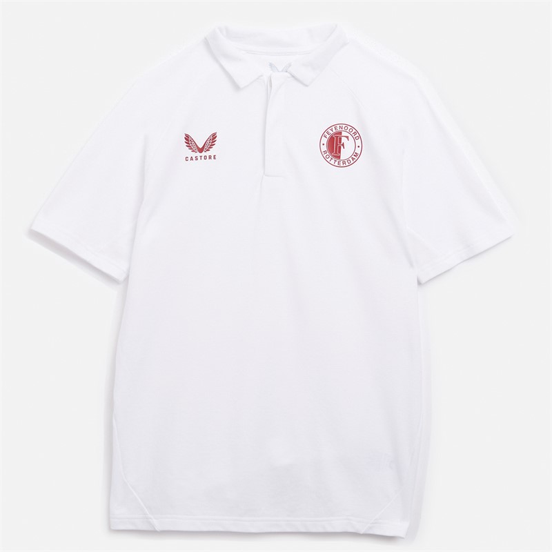Castore Heren FR Feyenoord Lifestyle Polo Brilliant White - Maat XL