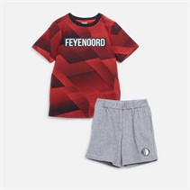 Castore Junior FR Feyenoord T Shirt und Shorts Set Rot / Schwarz