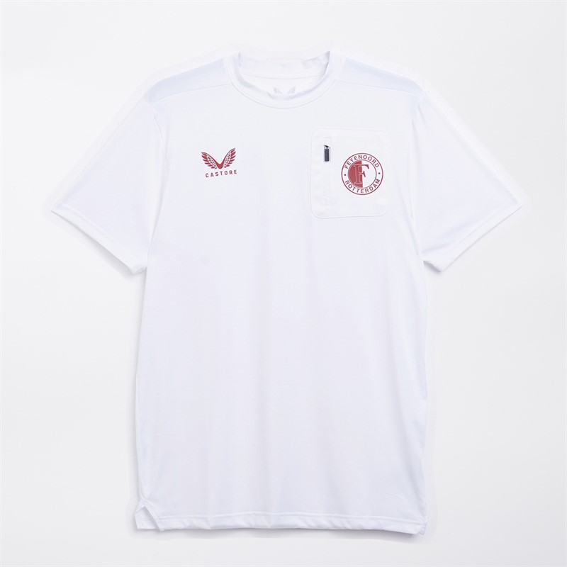 Castore Heren FR Feyenoord Lifestyle T Shirt Briljant Wit - Maat S