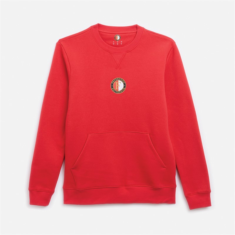 Castore Heren FR Feyenoord Hedendaags Ronde Hals Sweatshirt Chinese Rood - Maat XXL