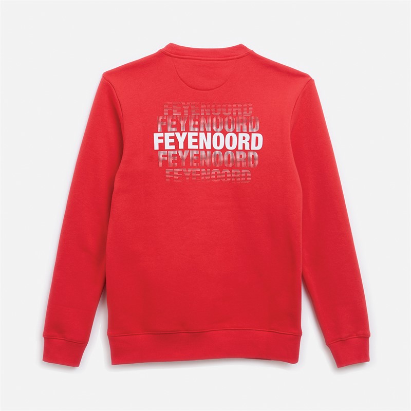 Castore Herre FR Feyenoord Moderne Crew Neck Sweatshirt Kinesisk Rød