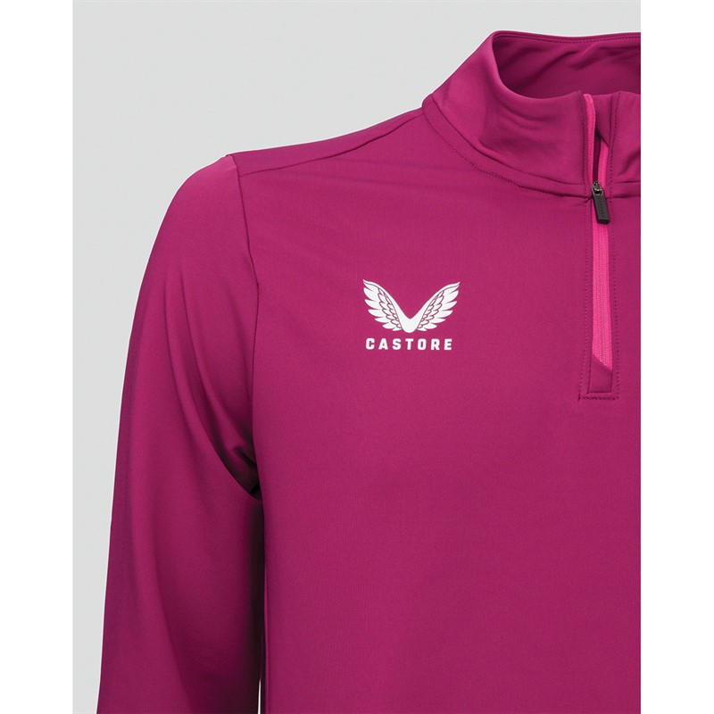 Castore Herre SFC Sevilla FC Spiller 1/4 Lynlås Top Magenta Lilla / Festival Fuschia