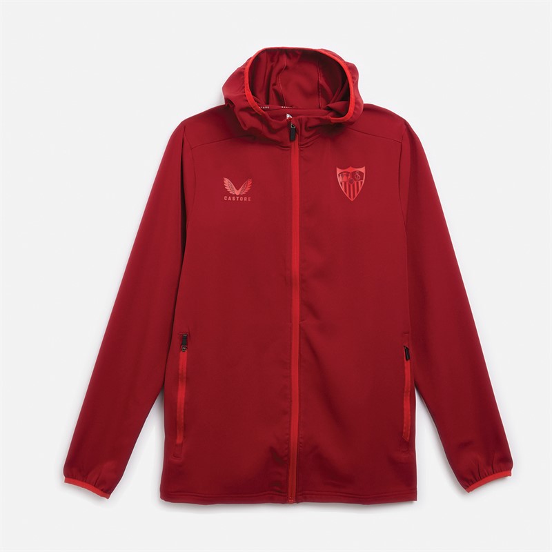 Castore Herre SFC Sevilla FC Rejse Hættejakke Biking Rød